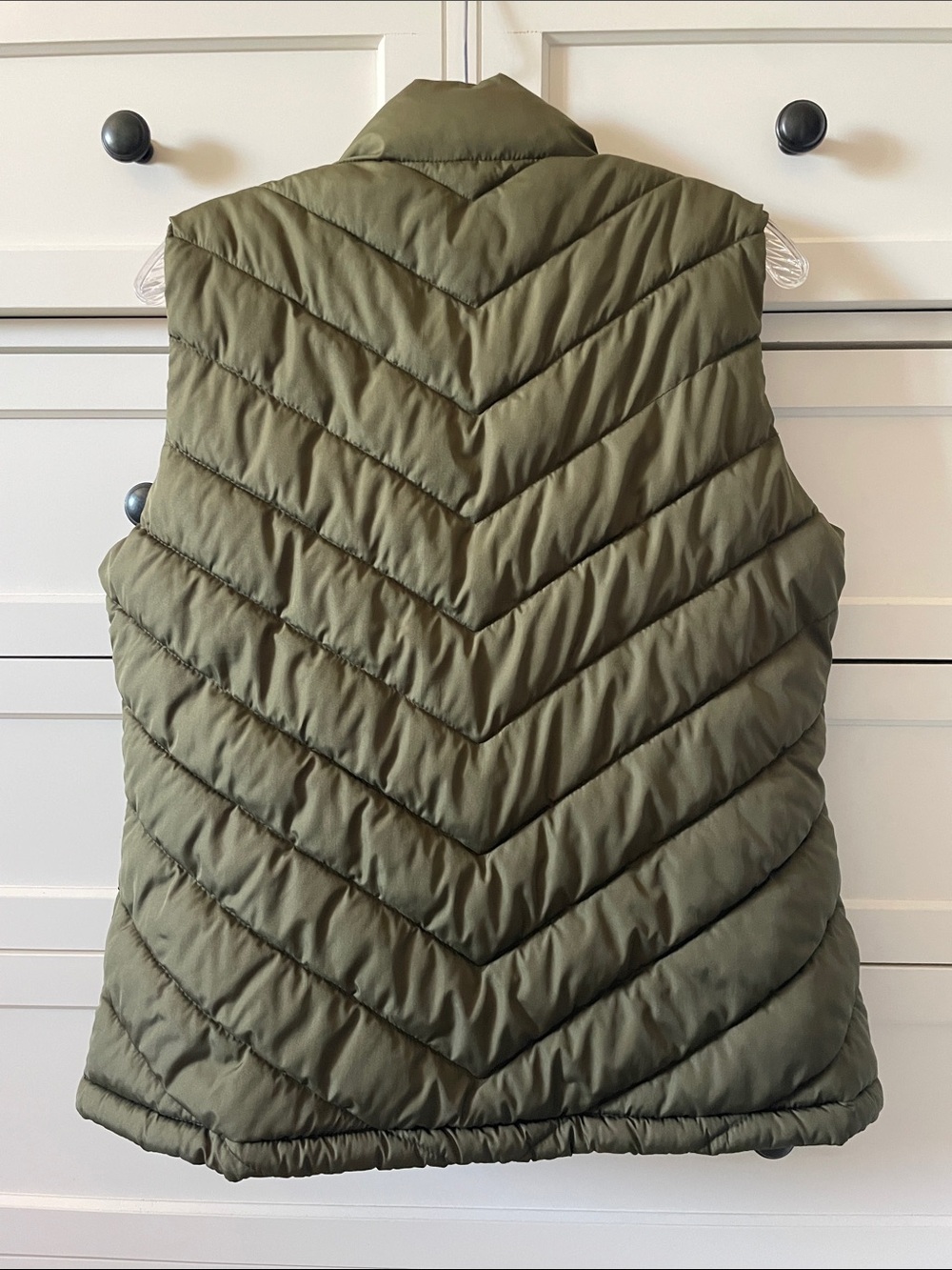 Gap Women's Warmest Quilted Puffer Vest Army Jacket Green - Size Large - Picture 3 of 6
